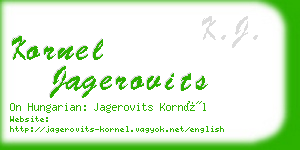 kornel jagerovits business card